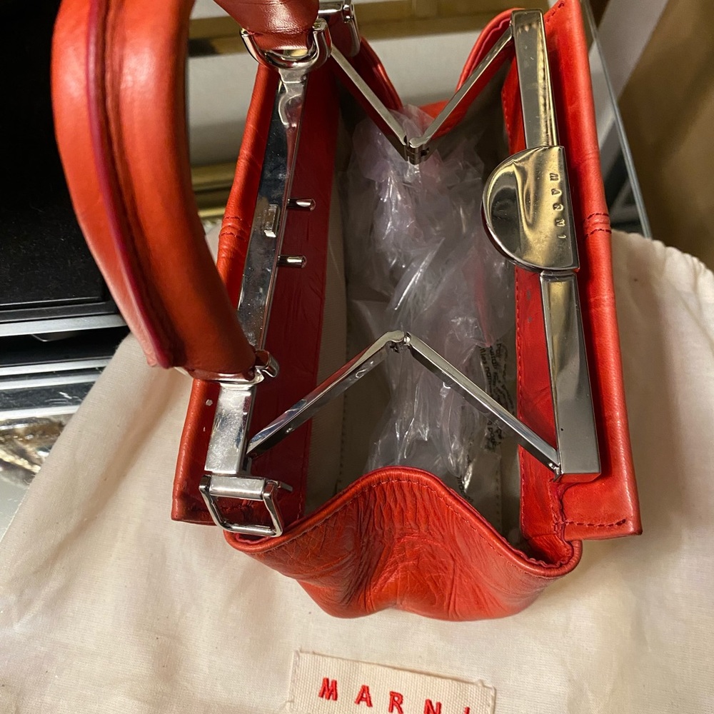 Marni Red Croc-Embossed Handbag - Picture 8 of 8